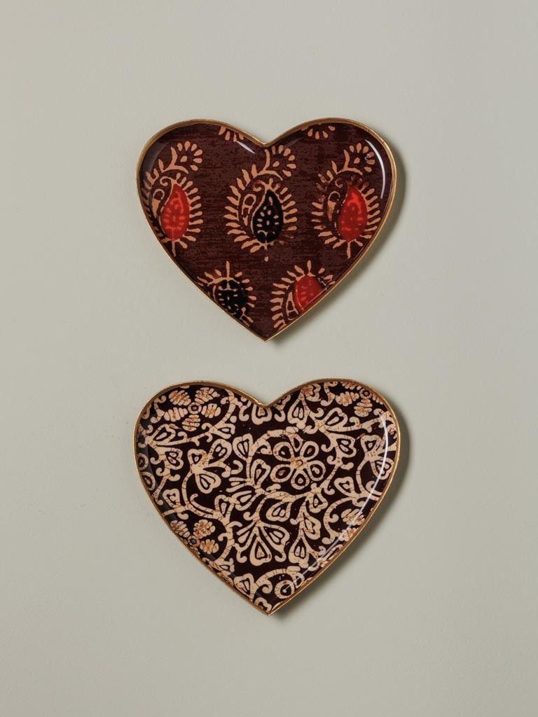 S/2 burgundy heart trays Bangalore - 1