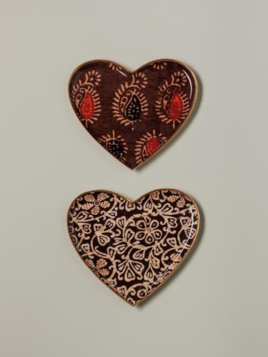S/2 burgundy heart trays Bangalore