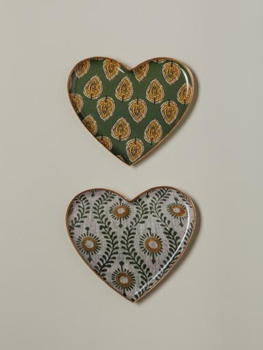 S/2 green heart trays Bangalore