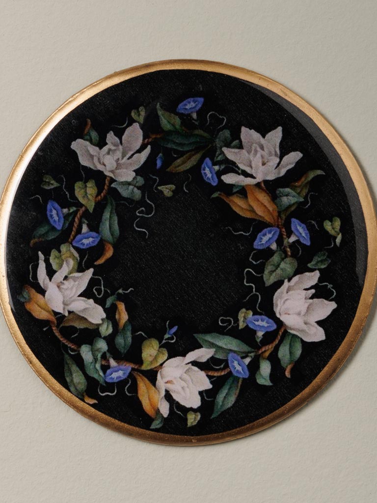 Sous-verre fleuri bord doré - 3