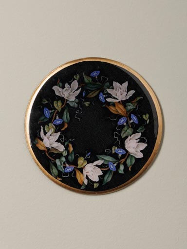 Flowery coaster golden edge
