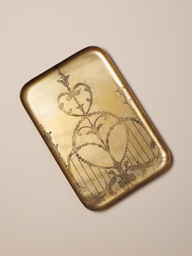 Matt gold trinket tray gothic style
