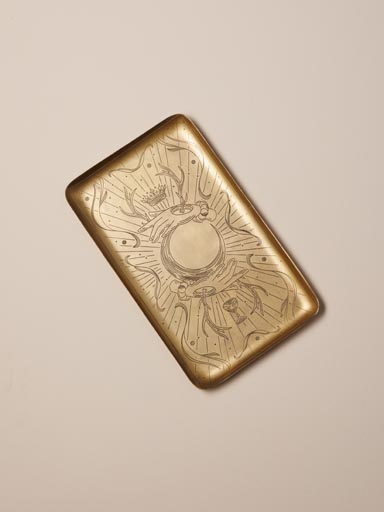 Matt gold trinket tray deer horns mystic