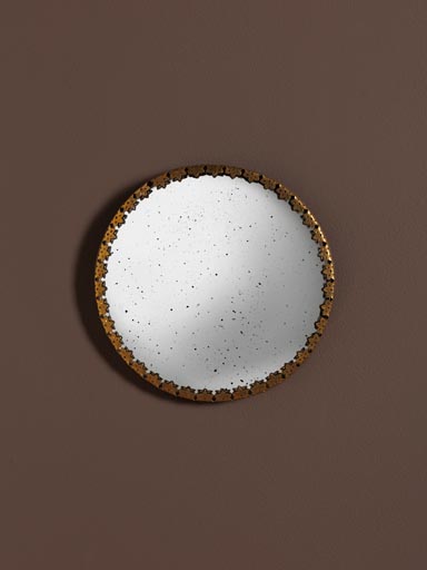 Small adorned antique convex mirror
