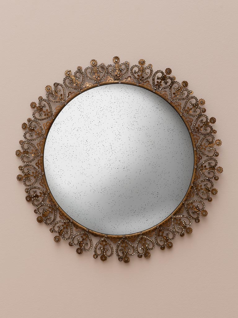 Grand miroir convexe bord Coeurs sacrés - 1