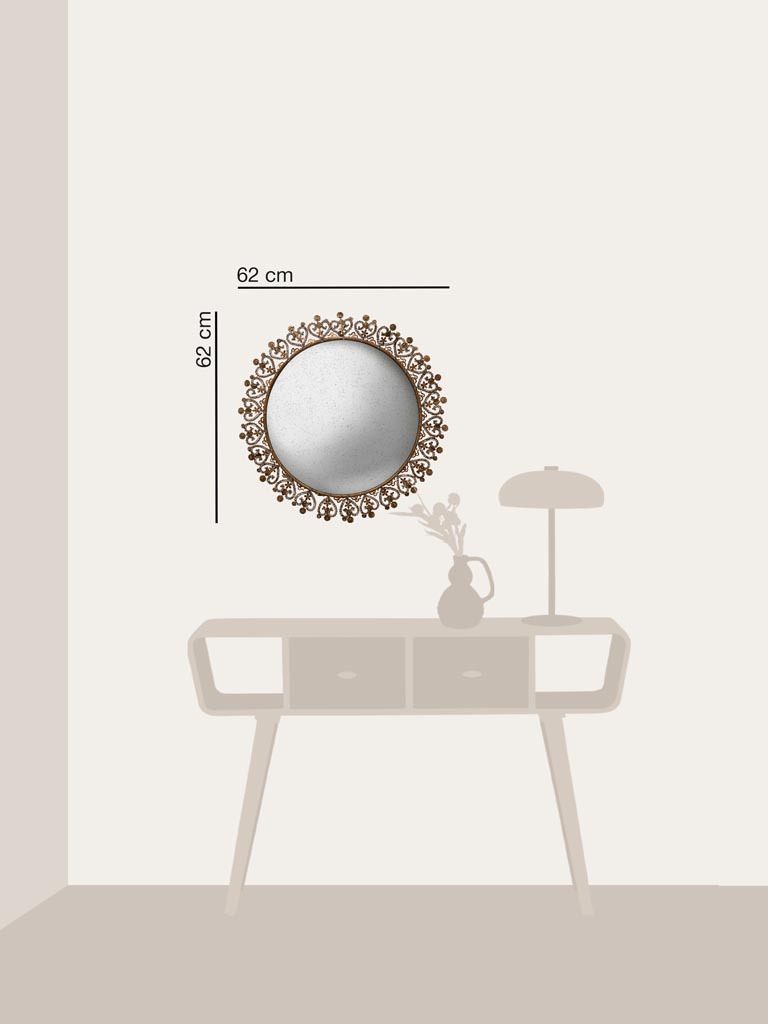 Grand miroir convexe bord Coeurs sacrés - 4