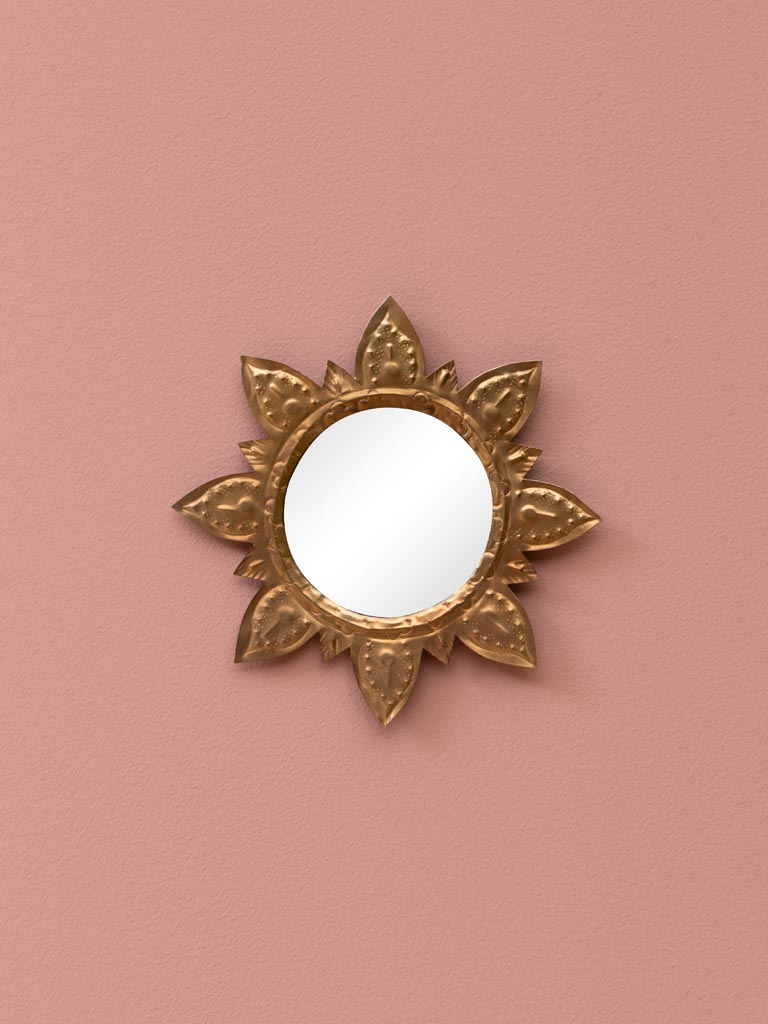 Petit miroir fleur antique - 1