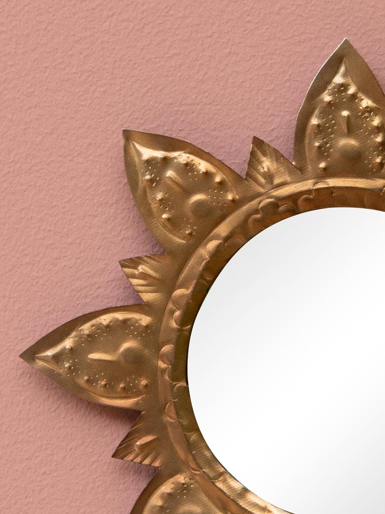 Petit miroir fleur antique - 3
