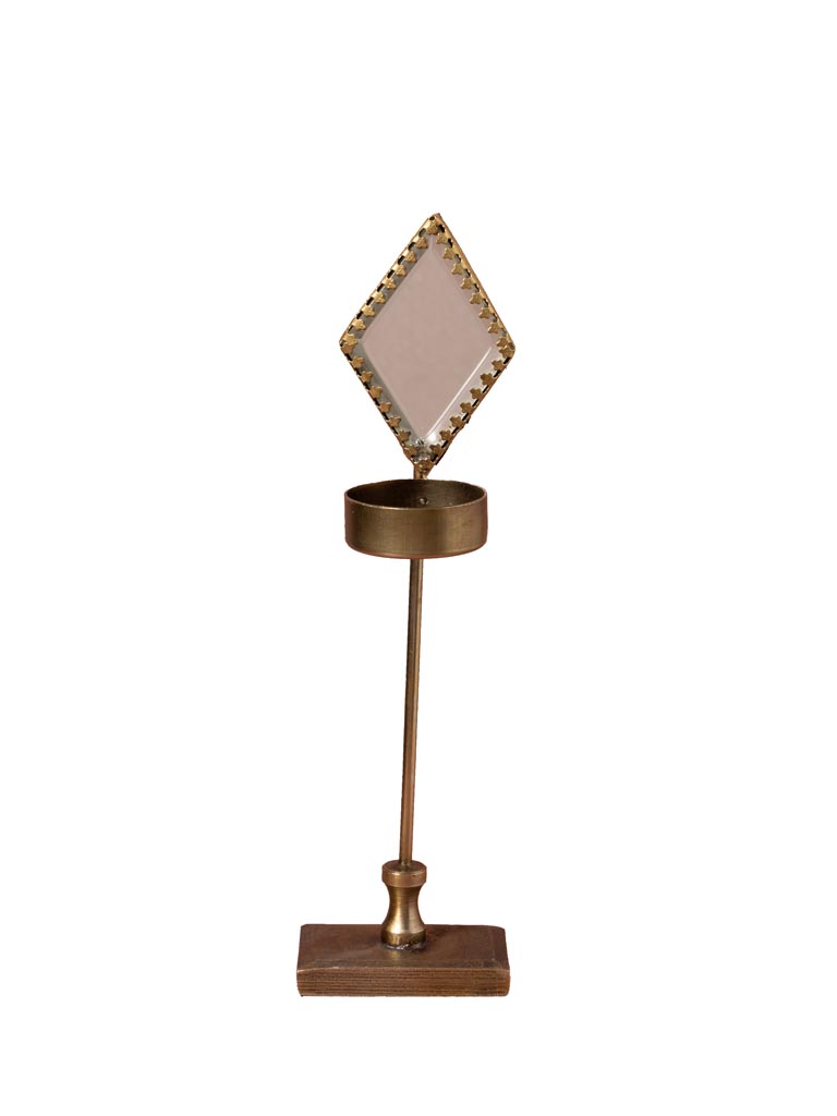Lumignon sur pied miroir losange festonné - 2