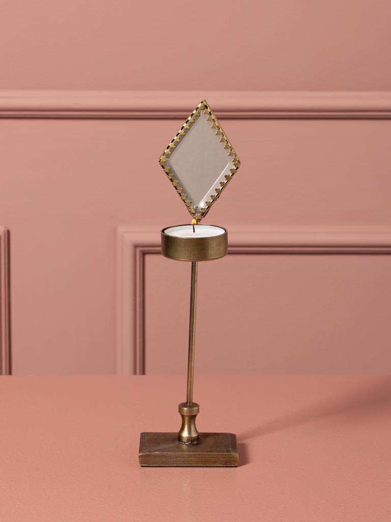 Lumignon sur pied miroir losange festonné - 1