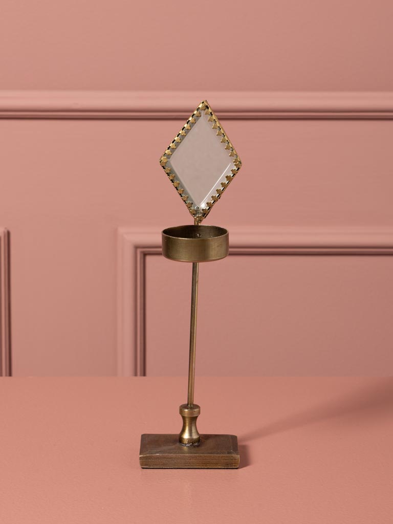 Lumignon sur pied miroir losange festonné - 5