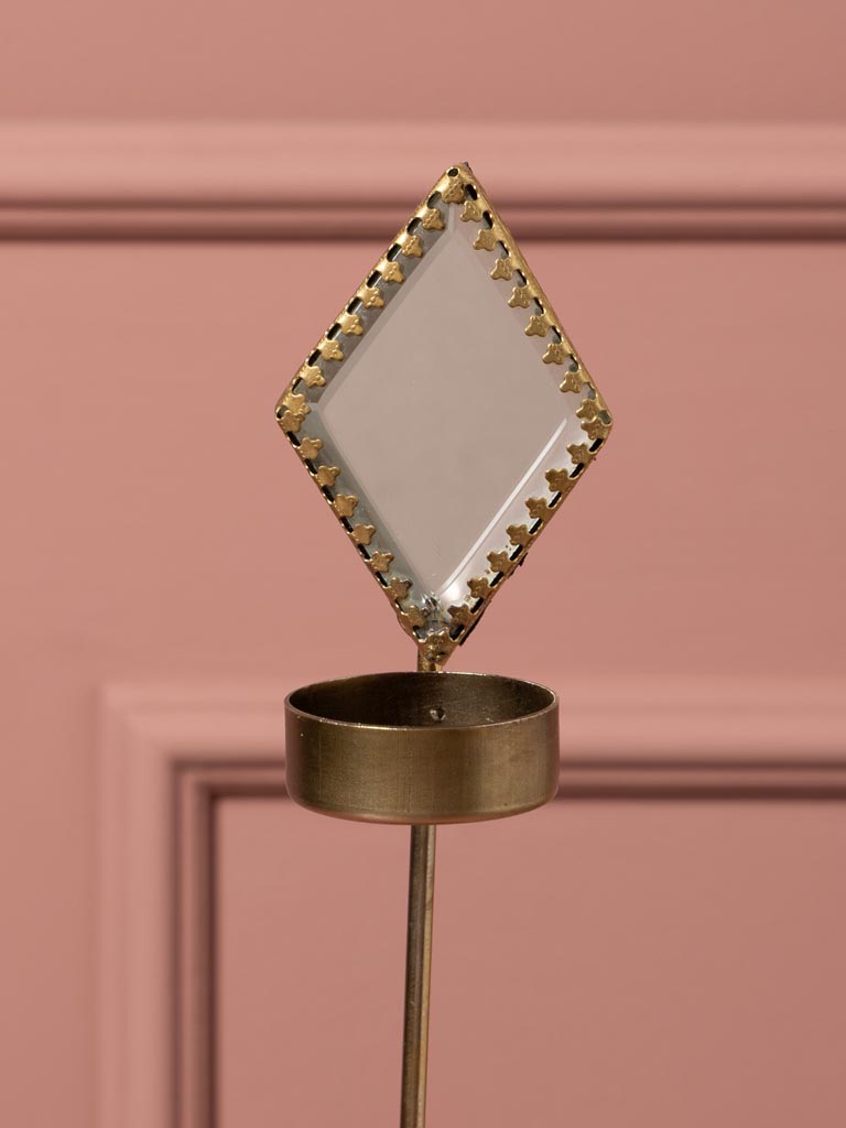 Lumignon sur pied miroir losange festonné - 4