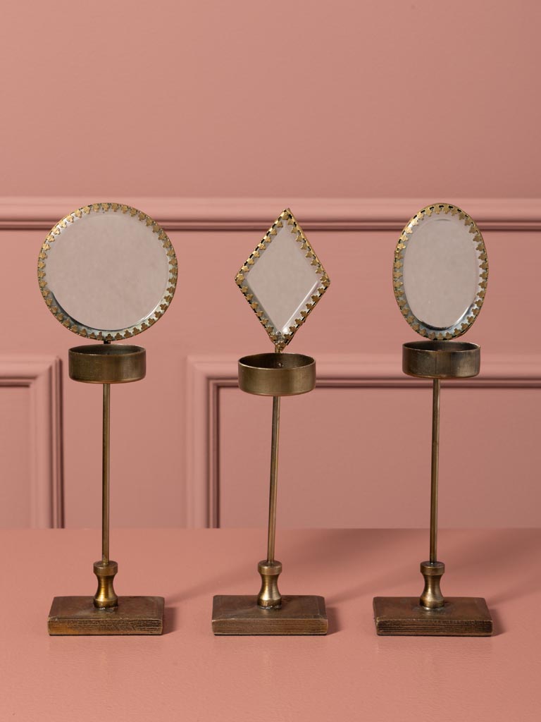 Lumignon sur pied miroir losange festonné - 6