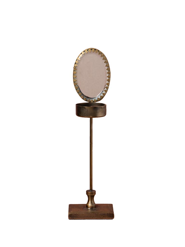 Lumignon sur pied miroir ovale festonné - 2