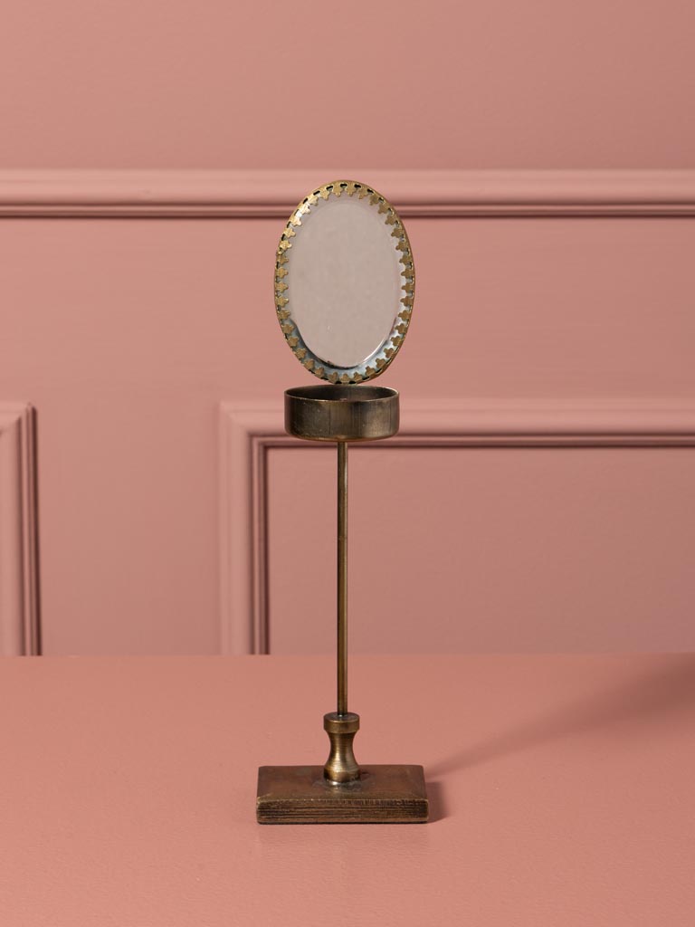 Lumignon sur pied miroir ovale festonné - 3