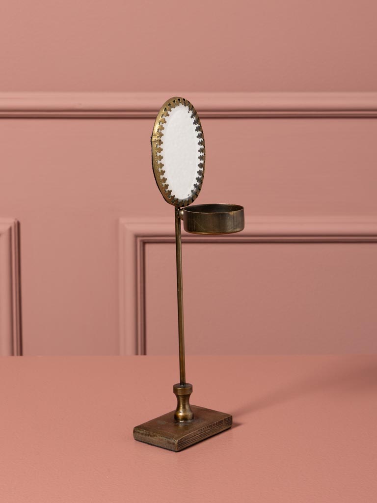 Lumignon sur pied miroir ovale festonné - 5