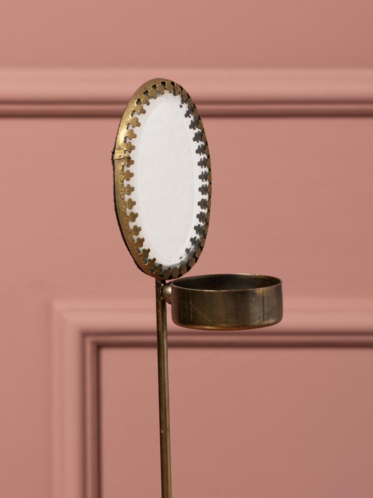 Lumignon sur pied miroir ovale festonné - 4