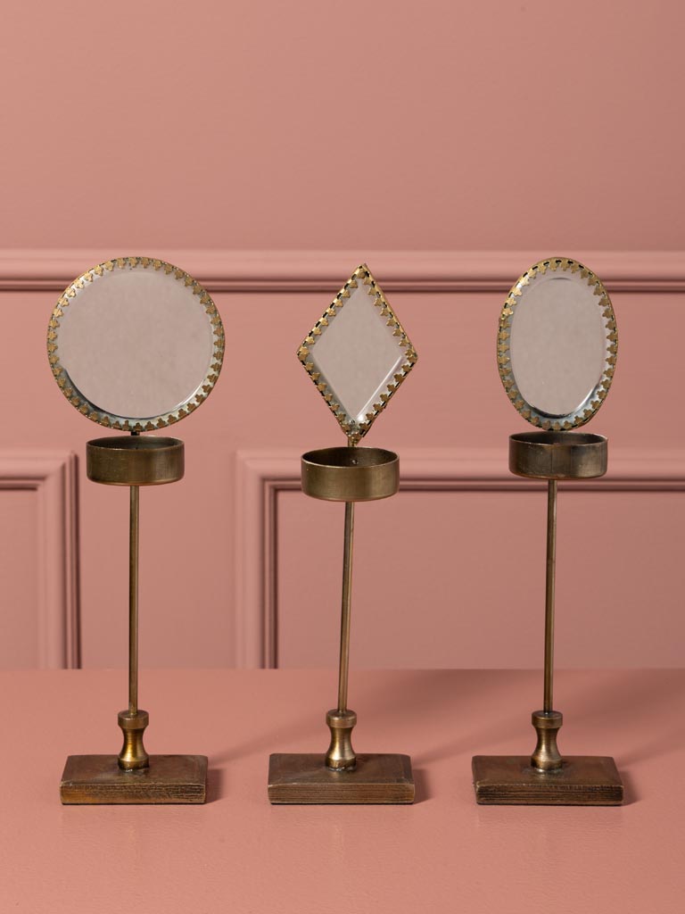 Lumignon sur pied miroir ovale festonné - 6