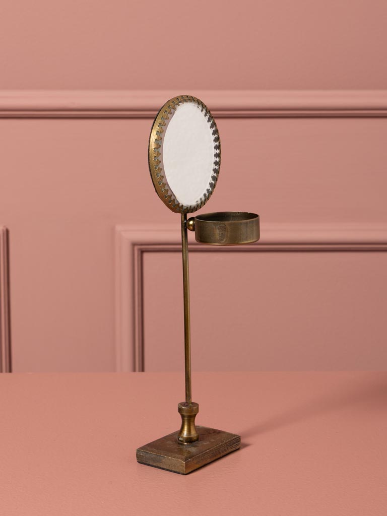 Lumignon sur pied miroir rond festonné - 4