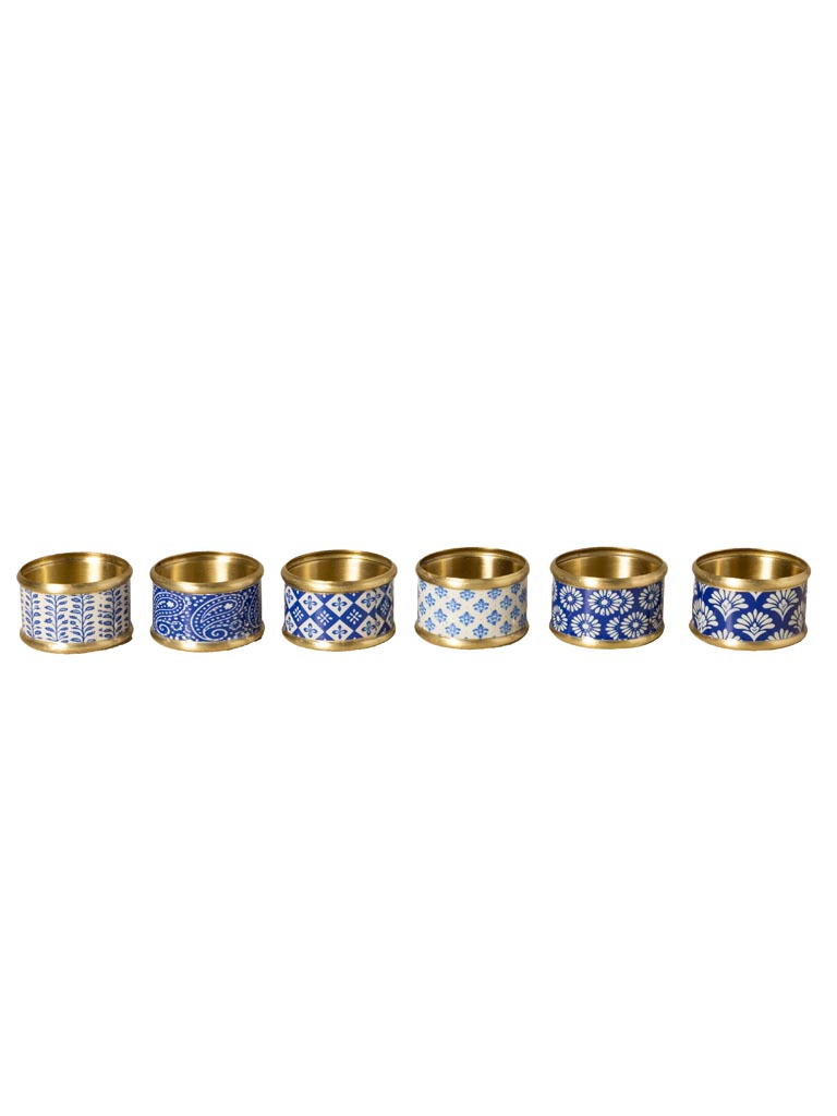S/6 ronds de serviette bleu Bangalore - 2