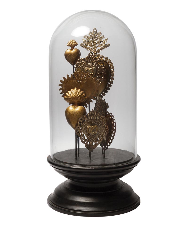 Glass round dome with Ex-voto ornaments - 2