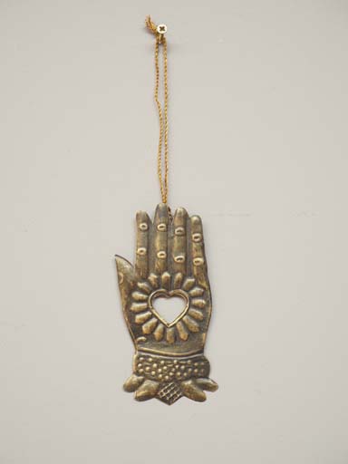 Hanging ex-voto hand ornament