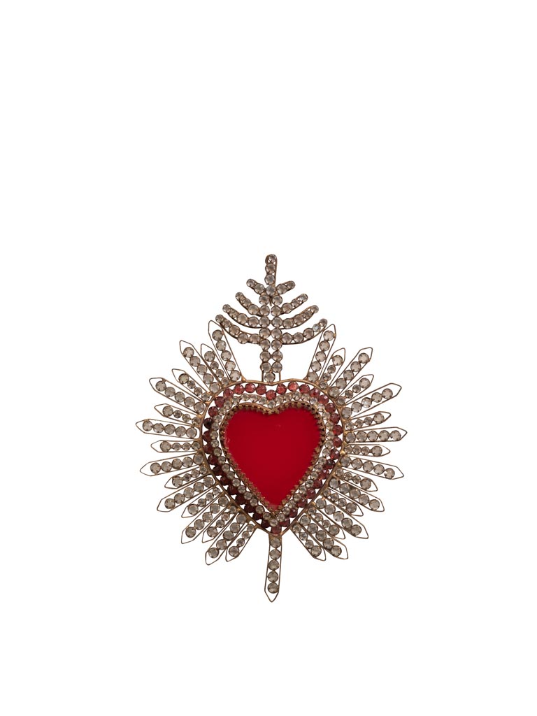 Red and diamond Ex-voto heart - 2