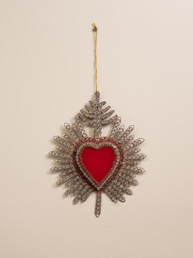 Red and diamond Ex-voto heart