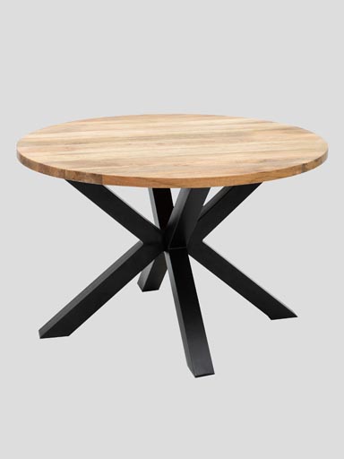 Round wooden and metal table 