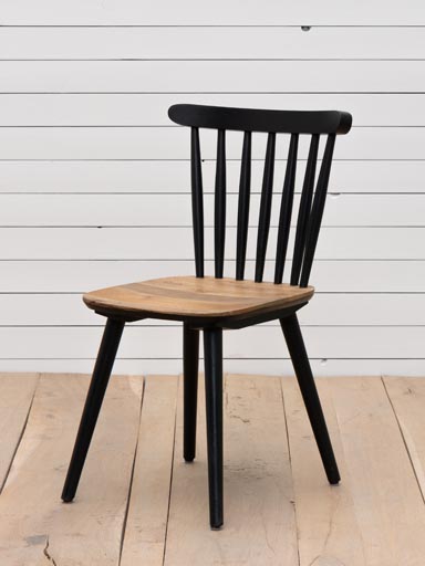 Black chair Paulin wood essence seat