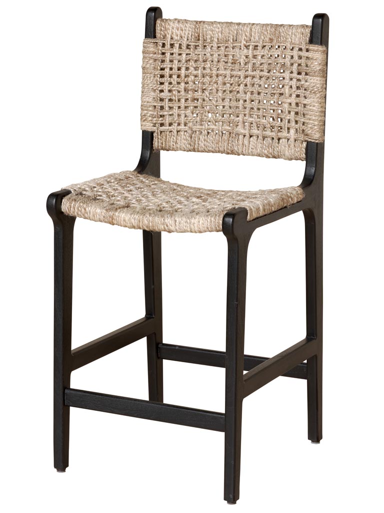 Chaise de comptoir tressée de laine Ovira - 2