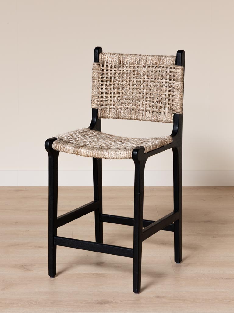 Chaise de comptoir tressée de laine Ovira - 1