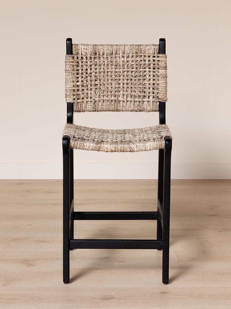 Chaise de comptoir tressée de laine Ovira - 3