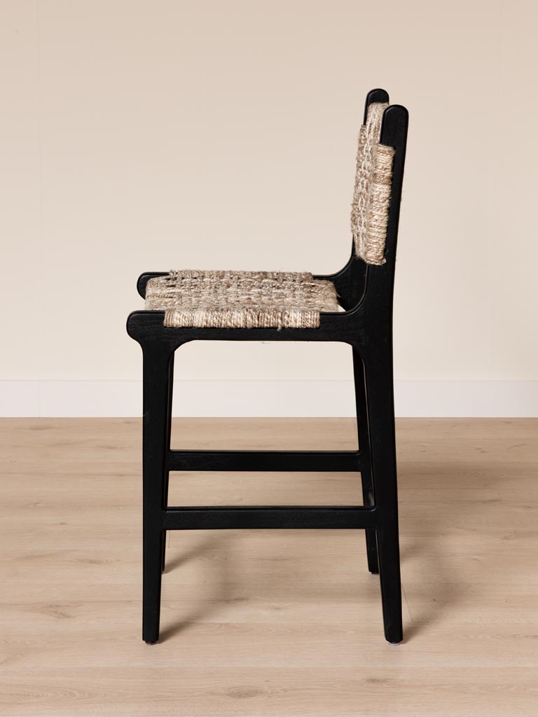 Chaise de comptoir tressée de laine Ovira - 5
