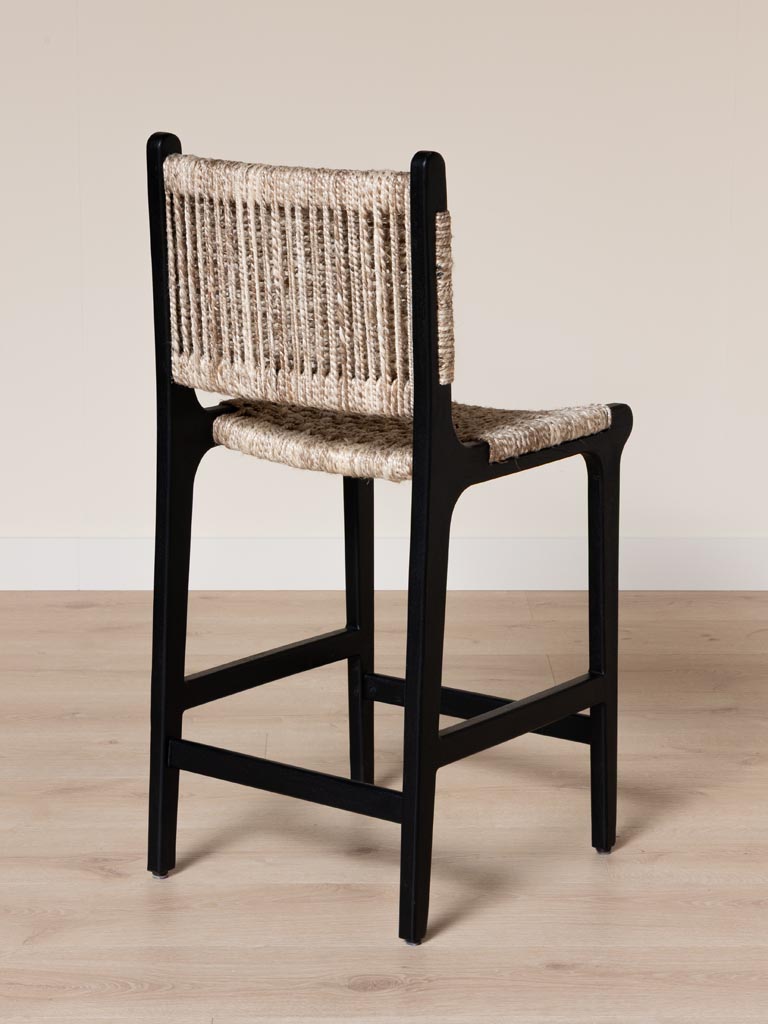 Chaise de comptoir tressée de laine Ovira - 4