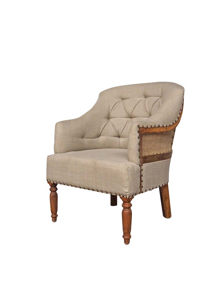 Beige armchair Valbelle - 3
