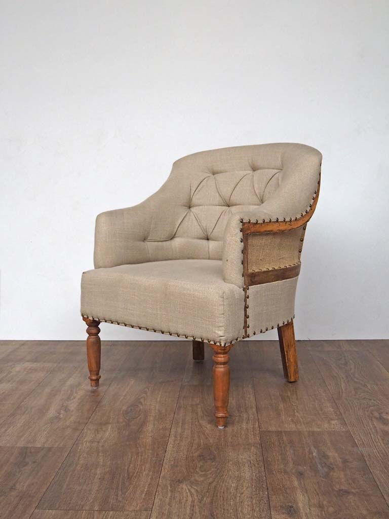 Fauteuil beige Valbelle - 1