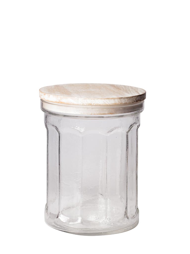 Glass jar with wooden lid 18cm - 2