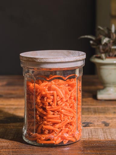 Glass jar with wooden lid 18cm