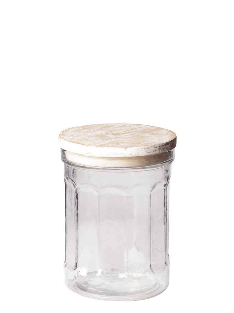 Glass jar with wooden lid 14cm - 2