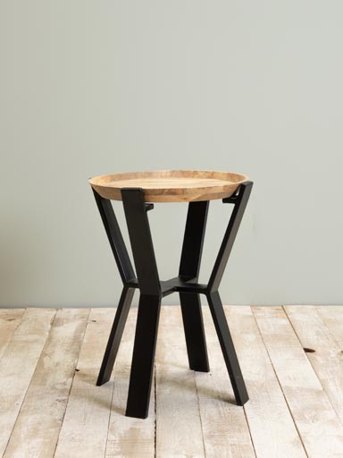 Side table tray stle with large black base