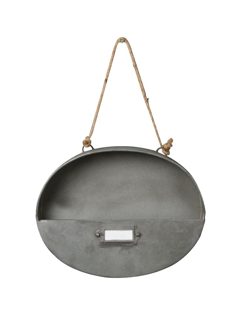 Small oval hanging letter holder zinc patina - 2