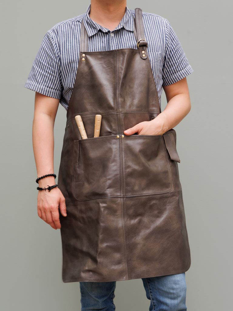 Leather apron grey Bubba - 3
