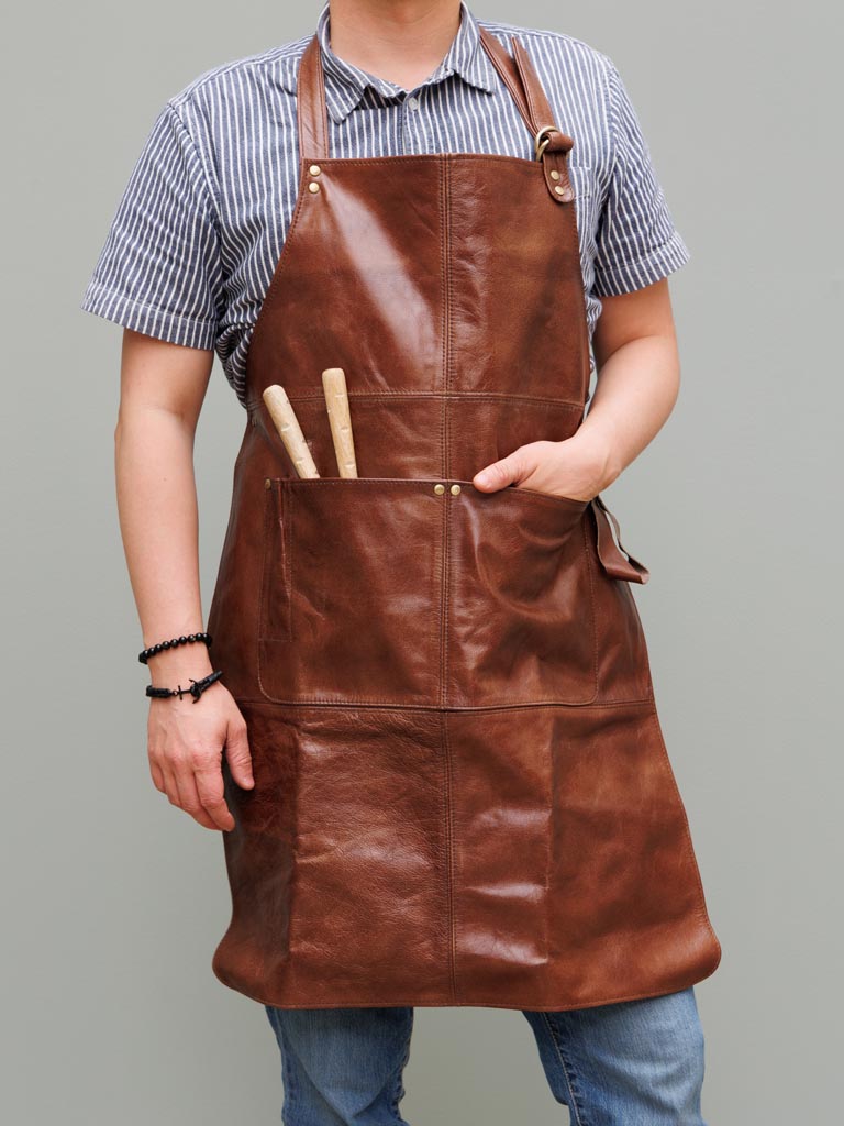 Leather apron brown Bubba - 4