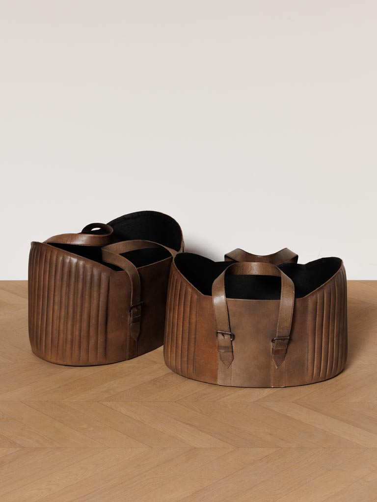 S/2 leather baskets Texan - 4
