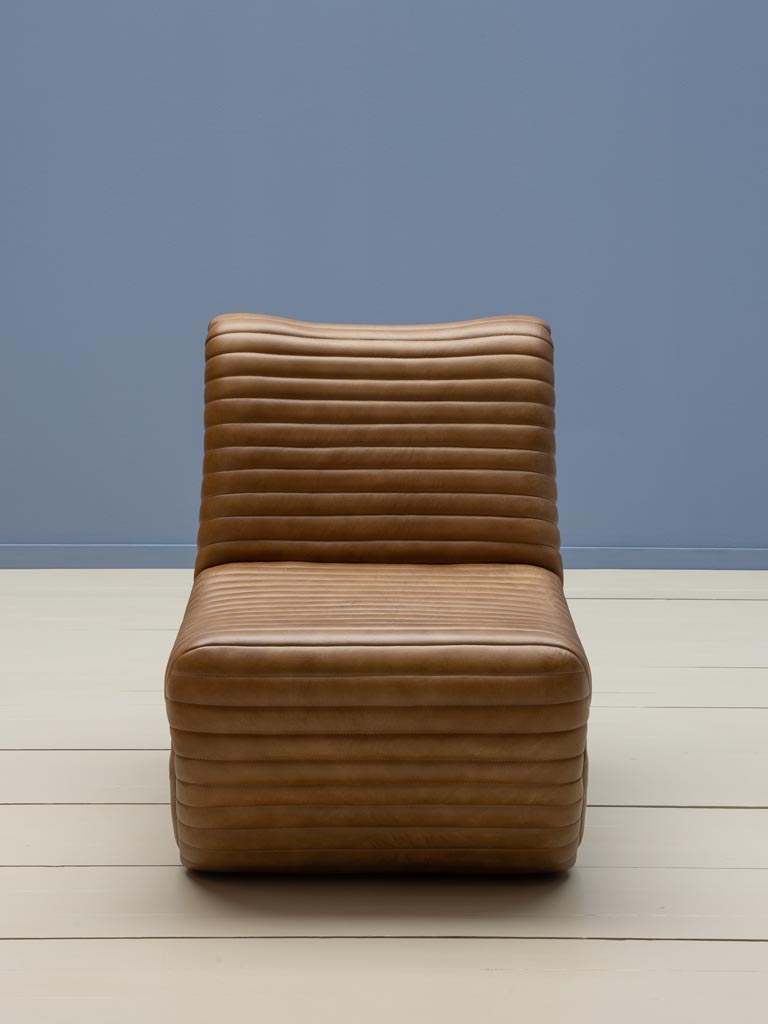 Channel tufted leather armchair Aston - 3