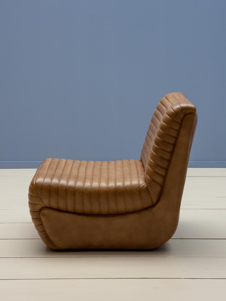 Channel tufted leather armchair Aston - 5