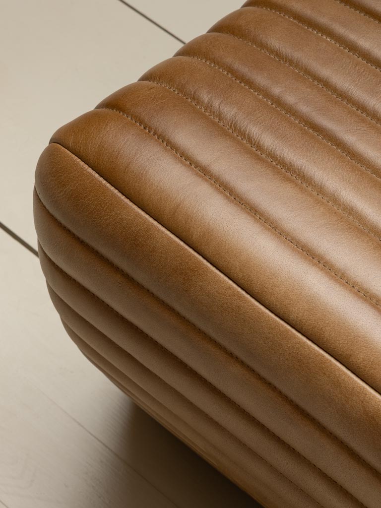 Channel tufted leather armchair Aston - 6
