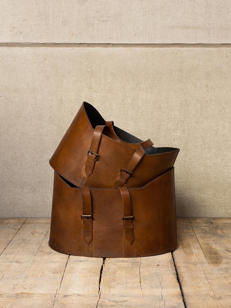 S/2 oval leather buckets - 3