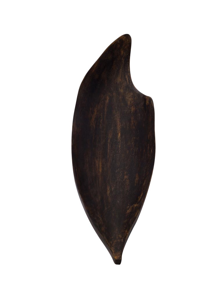 Dark wooden tray Leave - 2